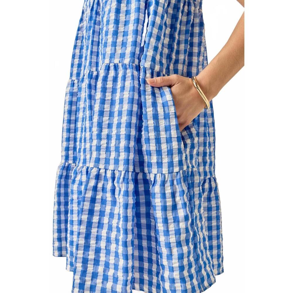 NEW ENGLISH FACTORY printed babydoll dress in blue - Picture 7 of 7